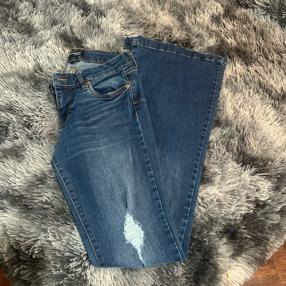 Underground Blue Flare Wide Leg Jeans